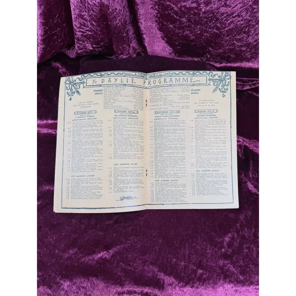 VTG Paper Program First Renaissance Pleasure Faire 1967 KPFA Benefit Souvenir